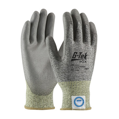 Salt & Pepper S G-Tek 3GX Dyneema Diamond, 13G S&P Poly Shell, Gray PU Smooth Grip, A3 Gloves made with Dyneema 1 Dozen 19-D320/S