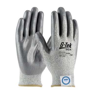Salt & Pepper XL G-Tek 3GX Dyneema Diamond, S&P 13G Shell, Gray Nitrile Foam Grip, A2 Gloves made with Dyneema 1 Dozen 19-D350/XL