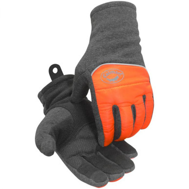 Caiman Hi-Vis, Fleece Palm W/ Silicone Patch, Insulated, Touchscreen, Slip-On L Insulated Uncoated Gloves - L Hi-Vis Orange EA 2385-5