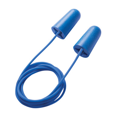 Blue OS Metal Detectable X-Emboss, Corded, 32 dB NRR, Blue PU Foam, 100/Box Detectable Ear Plugs 1 Box 267-HPF200D