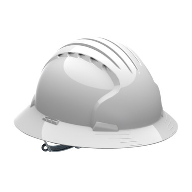 White OS JSP Evo6141 Full Brim, B Lime, 6-Pt Textile Susp, Slip Ratchet, Class E ANSI Type I Helmets 280-EV6141-LY
