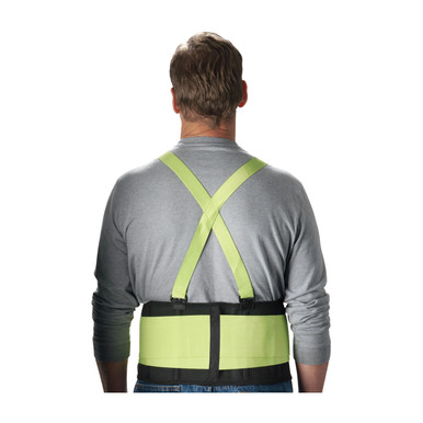Hi-Vis Yellow L Hi-Vis Nylon Elastic, XXL 48"-54", Black w/ Hi-Vis Lime, 8" Width Belt Back Support Belts 290-550XXL