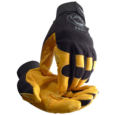 Caiman, Synthetic Leather Palm, Spandex Back - Size M, Black, Hi Performance Glove, 1 Pair 2900-4