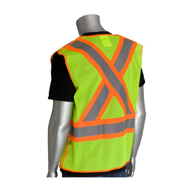 Hi-Vis Yellow S Class 2, Z96 Mesh Breakaway Vest, X Back H&L Closure Two Tone, OR Hi-Visibility Vest 302-0211-OR/S