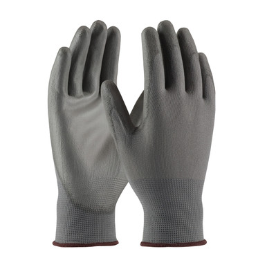 Gray XL G-Tek GP, Gray 13G Nylon Shell, Gray PU Coated Smooth Grip Seamless Knits for General Duty 1 Dozen 33-G125/XL