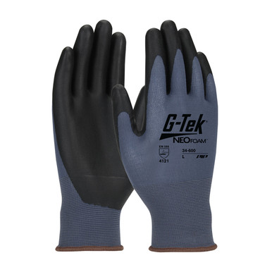 Blue XS G-Tek Neofoam, Blue 15G Light Duty Nylon Shell, Black Neofoam Grip Seamless Knits for General Duty 1 Dozen 34-600/XS