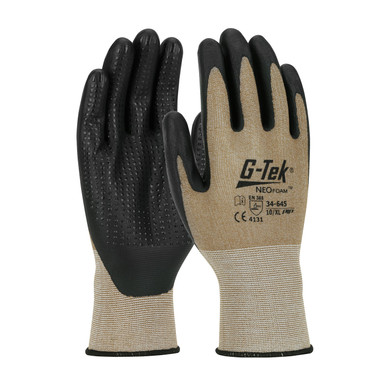 Brown S G-Tek NeoFoam Earth Tone 15G Medium Duty Nylon, Black Micro Dot NeoFoam Seamless Knits for General Duty 1 Dozen 34-645/S