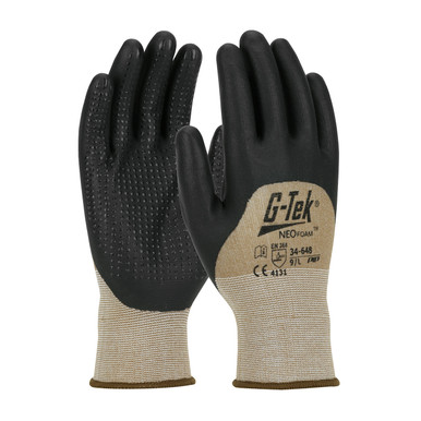 Brown M G-Tek Neofoam, Earthtone 15G Medium Duty Nylon, 3/4 & Micro Dot Neofoam Seamless Knits for General Duty 1 Dozen 34-648/M