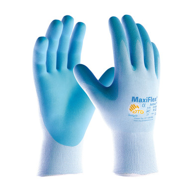 Light Blue L MaxiFlex Active, 15G Bl. Nylon and Lycra Shell, Bl. Foam Nitrile MaxiFlex Seamless Knits by ATG 1 Dozen 34-824/L