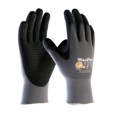 Gray XL MaxiFlex Endurance, 15G Gry Nylon Shell, Blk. MicroFoam Nitrile Dot MaxiFlex Seamless Knits by ATG 1 Dozen 34-844/XL