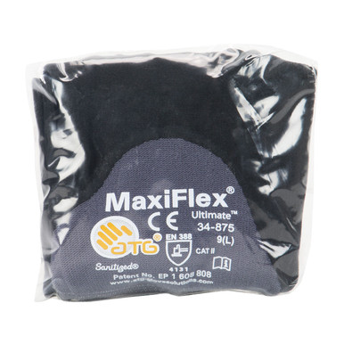 GRAY XS MaxiFlex Ultimate, 15G Gray Nylon Shell, 3/4 Nitrile Micro-Foam, Vend MaxiFlex Seamless Knits by ATG 1 Pair 34-875V/XS