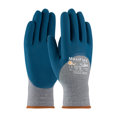 Gray M MaxiFlex Comfort,13G Gry Cotton/ Nylon/Lycra, 3/4 MFoam Nitrile MaxiFlex Seamless Knits by ATG 1 Dozen 34-9025/M