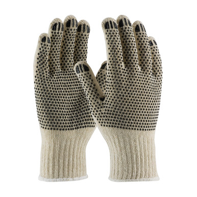 Natural S Cotton/Polyester, 7G Reg Wgt, Two Side Blk. Dot Pattern Seamless Knits for General Duty 1 Dozen 36-110PDD/S