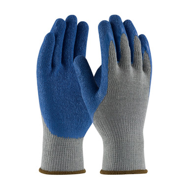 Gray XL G-Tek GP, Reg Poly/Cotton Gray 10G Shell, Blue Latex Crinkle, No Logo Latex Coated Seamless Knits 1 Dozen 39-C1305/XL