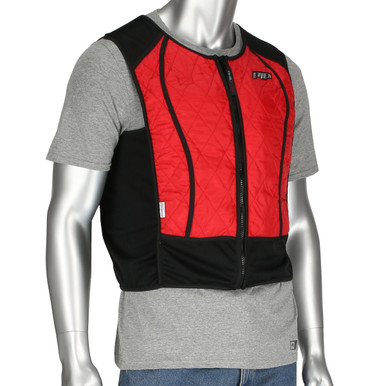 Hybrid Phase Change & Evaporative Cooling Vest, Lightweight with Bag, - Size 2XL, Red- Premium Evaporative Cooling Vest 390-EZHYPC-2X