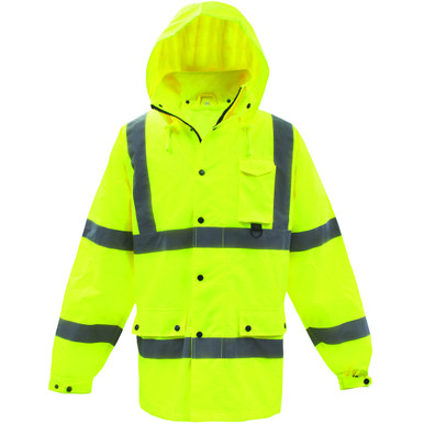 Type R Class 3 Heavy Duty Rain Jacket - Size M, Hi-Vis Yellow- Hi-Visibility Raingear 3NR6000M