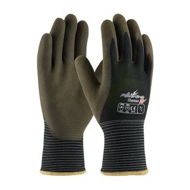 Black XL PowerGrab Thermo W, 13G Poly Shell, 10G Acrylic Liner, Latex MS Grip Insulated Coated Gloves 1 Dozen 41-1430/XL