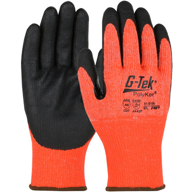 G-Tek Polykor, 10G Acrylic Liner, Nitrile Foam Grip, Touchscreen, A6 - Size XL, Orange, Protection From Cold, 1 Dozen 41-8156/XL