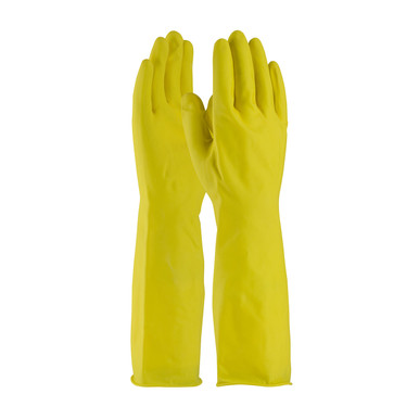 Yellow XL Assurance Unsupport Latex, Ylw., 20 Mil, 15 Inch, Flocked, Diamond Unsupported Latex Gloves 1 Dozen 48-L2125Y/XL