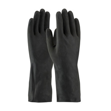Black XXL Assurance Unsupported Latex, Black, 28 mil, 13"L, Flock, Raised Diamond Unsupported Latex Gloves 1 Dozen 48-L300K/XXL