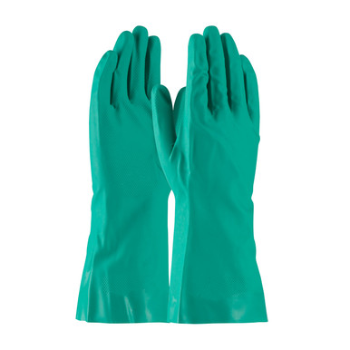 Green L Assurance Unsupport Nitrile, Grn., 15 Mil, 13 Inch, Flocked, Diamond Unsupported Nitrile Gloves 1 Dozen 50-N160G/L
