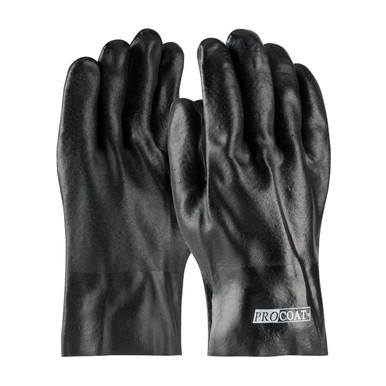 Black MENS ProCoat, Supported PVC, Interlock Lined, Blk., Smooth Finish,10 Inch Coated Supported Gloves 1 Dozen 58-8020