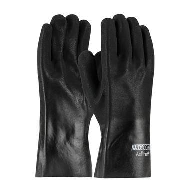 Black MENS ProCoat, Premium Supported PVC, Jersey Lined, Blk., Sandy, 12 Inch Coated Supported Gloves 1 Dozen 58-8362