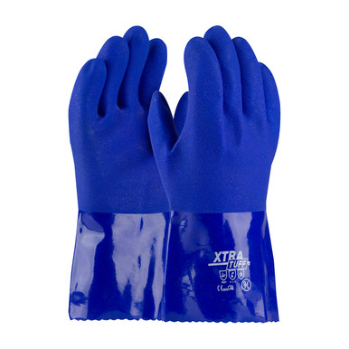 Blue XXL XtraTuff, Oil Resistant Supported PVC, Bl., Rough Coated, 12 Inch Coated Supported Gloves 1 Dozen 58-8656/XXL