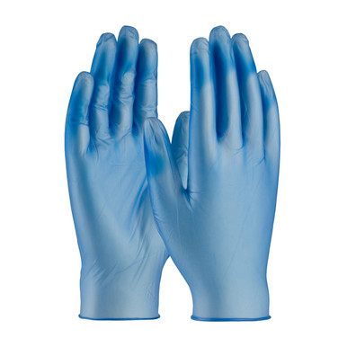 Blue XL Ambi-Dex Disposable HD Vinyl, Blue 5 Mil, Powdered, Industrial Grade Disposable Liquid-Proof Gloves 1 Box 64-V77B/XL
