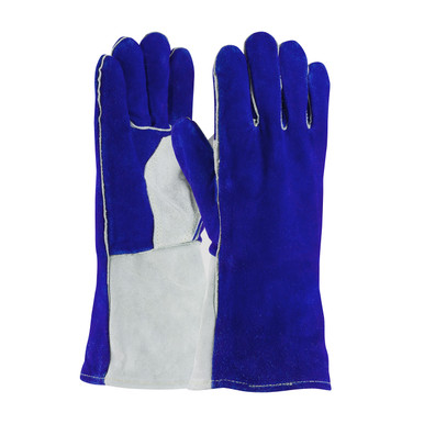 Blue MENS Welding Glove, Side Split, Foam Lining, Bl./Gry., Sewn w/Kevlar Welder's and Foundry Gloves 1 Dozen 73-7250