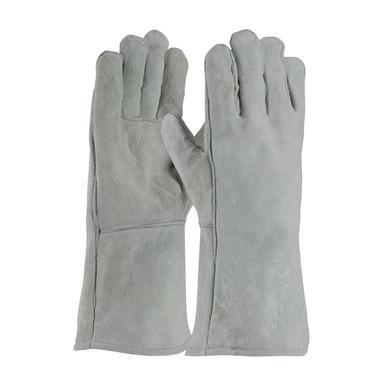 Gray MENS Welding Glove, Shoulder Grade, Cotton Lining, Gry., Left Hand Only Welder's and Foundry Gloves 1 Dozen 73-888LHO