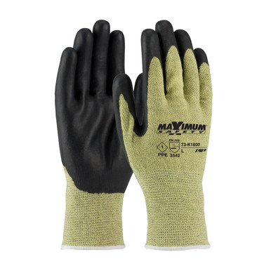Yellow XXL Maximum Safety, AR/FR Aramid Shell, Black Nitrile Grip, PPE Level 1, A4 Task Specific Gloves 1 Dozen 73-K1800/XXL