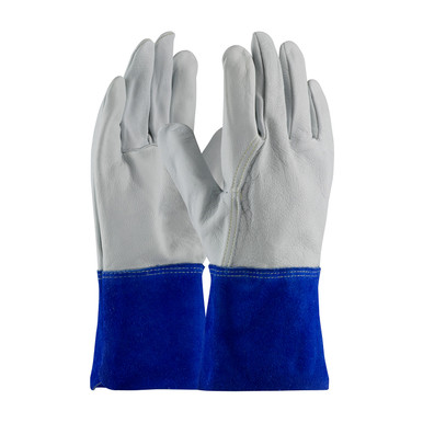 Gray S Mig Tig, Top Grain Goatskin, Split Leather GT Cuff, Sewn w/Kevlar Welder's and Foundry Gloves 1 Dozen 75-4854/S