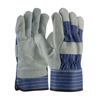 Blue S Silver Series, A/B Select Shoulder, Bl./Grn. Striped, Rubberized SC Split Leather Palm 1 Dozen 82-7563/S