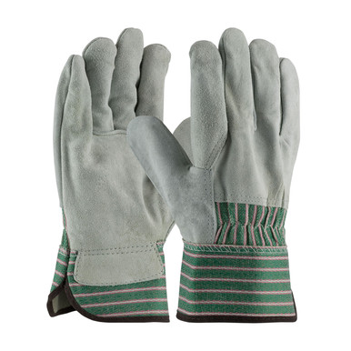 Green MENS Bronze Series, B Grade Shoulder, 3/4 Leather Back, Pink/Grn., SC Split Leather Palm 1 Dozen 83-6033