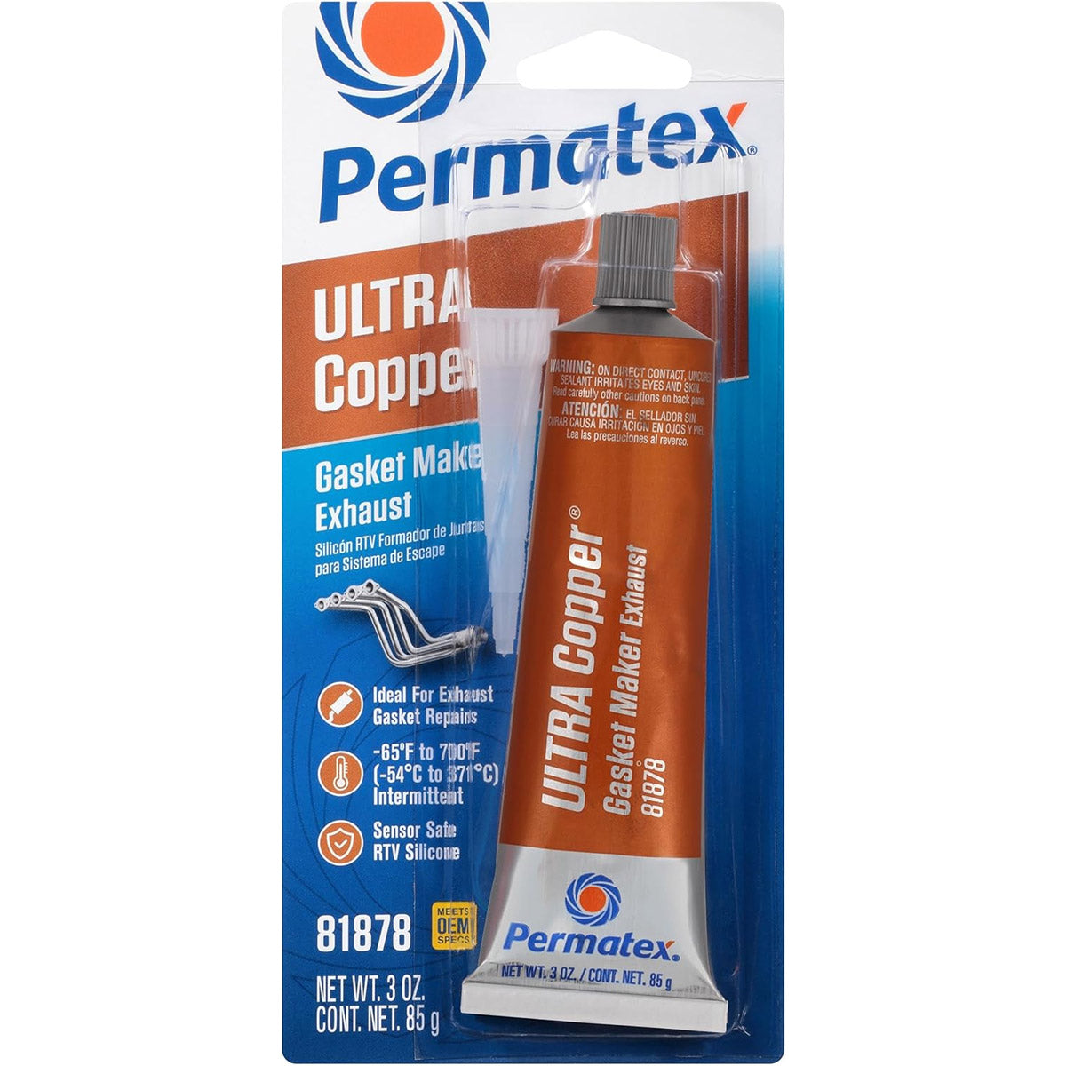 ULTRA COPPER HI-TEMP RTV SILICONE GASKET MAKER - 3 OUNCE TUBE