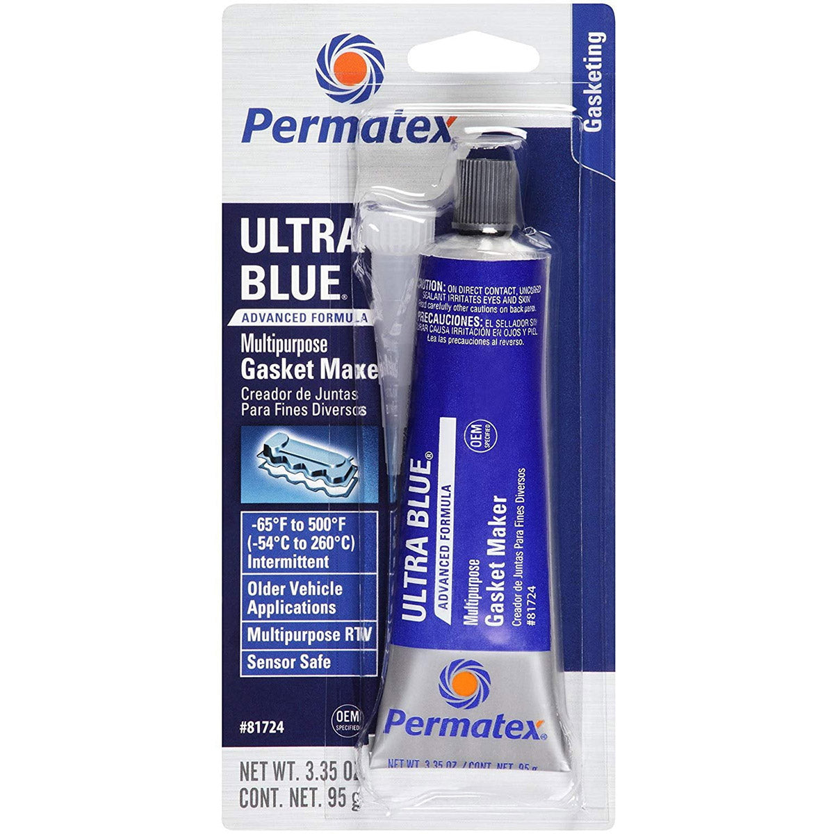 PERMATEX ULTRA BLUE MULTI-PURPOSE RTV SILICONE GASKET MAKER - 3.35 OUNCE TUBE
