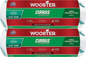 Wooster Genuine 9" Cirrus 3/4" Nap Roller Cover 2-Pack, R195-9-2PK