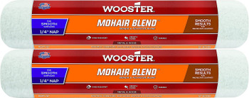 Wooster Genuine 12" Mohair Blend 1/4" Nap Roller Cover 2-Pack, R207-12-2PK