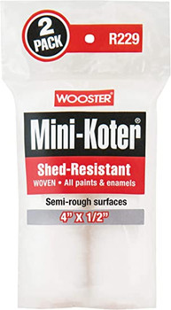 Wooster Genuine 4" Mini-Koter Shed-Resistant 1/2" Nap 2-Pack Roller Cover # R229-4