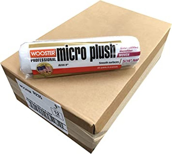 Wooster Genuine 9" Micro Plush 5/16" Nap Roller Cover 12-Pack, R235-9-12PK
