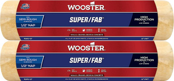Wooster Genuine 12" Super/Fab 1/2" Nap Roller Cover 2-Pack, R240-12-2PK