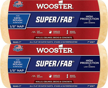 Wooster Genuine 7" Super/Fab 1/2" Nap Roller Cover 2-Pack, R240-7-2PK