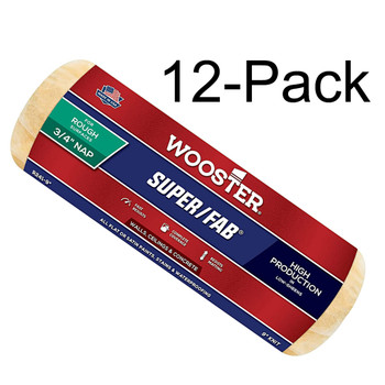 Wooster Genuine 9" Super/Fab 3/4" Nap Roller Cover 12-Pack, R241-9-12PK