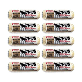 Wooster Genuine 9" Lambswool 100 1/2" Nap 10-Pack Roller Cover - R291-9-10PK