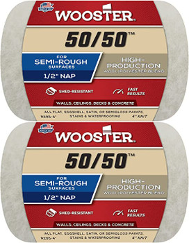 Wooster Genuine 4" 50/50 1/2" Nap Roller Cover 2-Pack, R295-4-2PK
