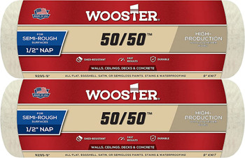 Wooster Genuine 9" 50/50 1/2" Nap Roller Cover 2-Pack, R295-9-2PK