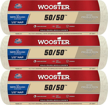 Wooster Genuine 9" 50/50 1/2" Nap 3-Pack Roller Cover - R295-9-3PK