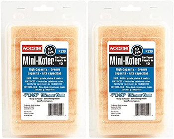 Wooster Genuine 4" Mini-Koter High-Capacity 3/4" Nap 2 Sets Of 10-Pack Roller Cover # R330-4-2PK