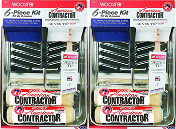 Wooster Genuine American Contractor 3/8" Nap & Silver Tip 6-Piece Kit 2-Pack # R962-9-2PK
